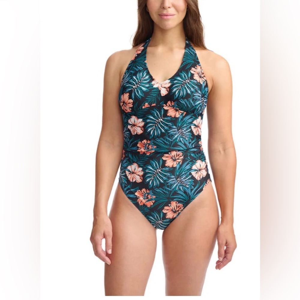 Lolë Tropical Floral Halter One Piece Swimsuit Multicolor Size 8